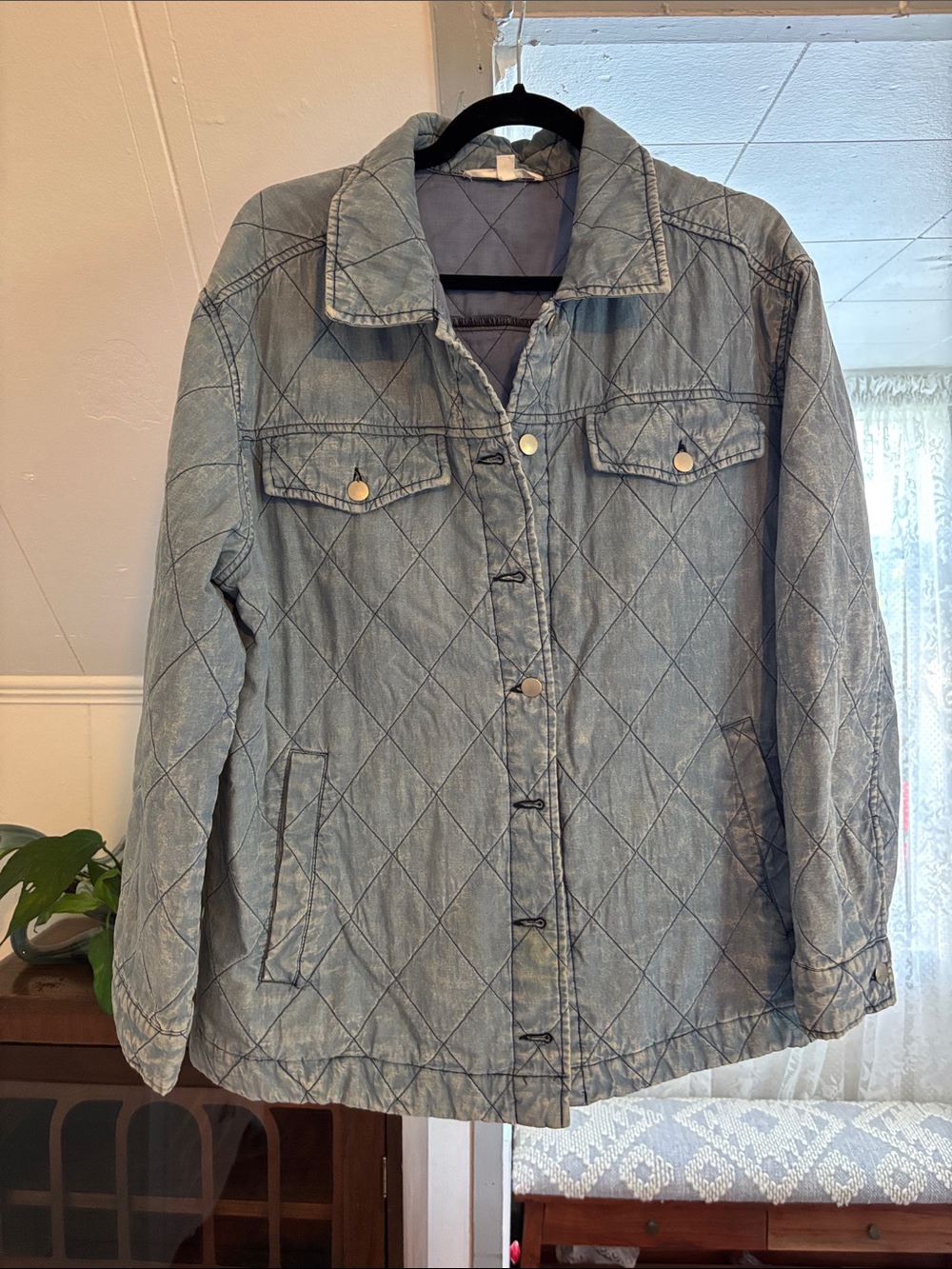 Jane and Delancey Quilted Light Blue Utility Jacket